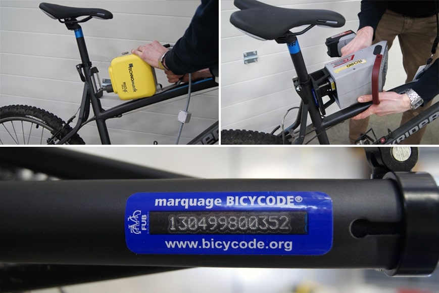 Marquage bicycode sur vélo pour traçabilité