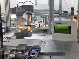 Marquage laser avec cellule robotisée sick